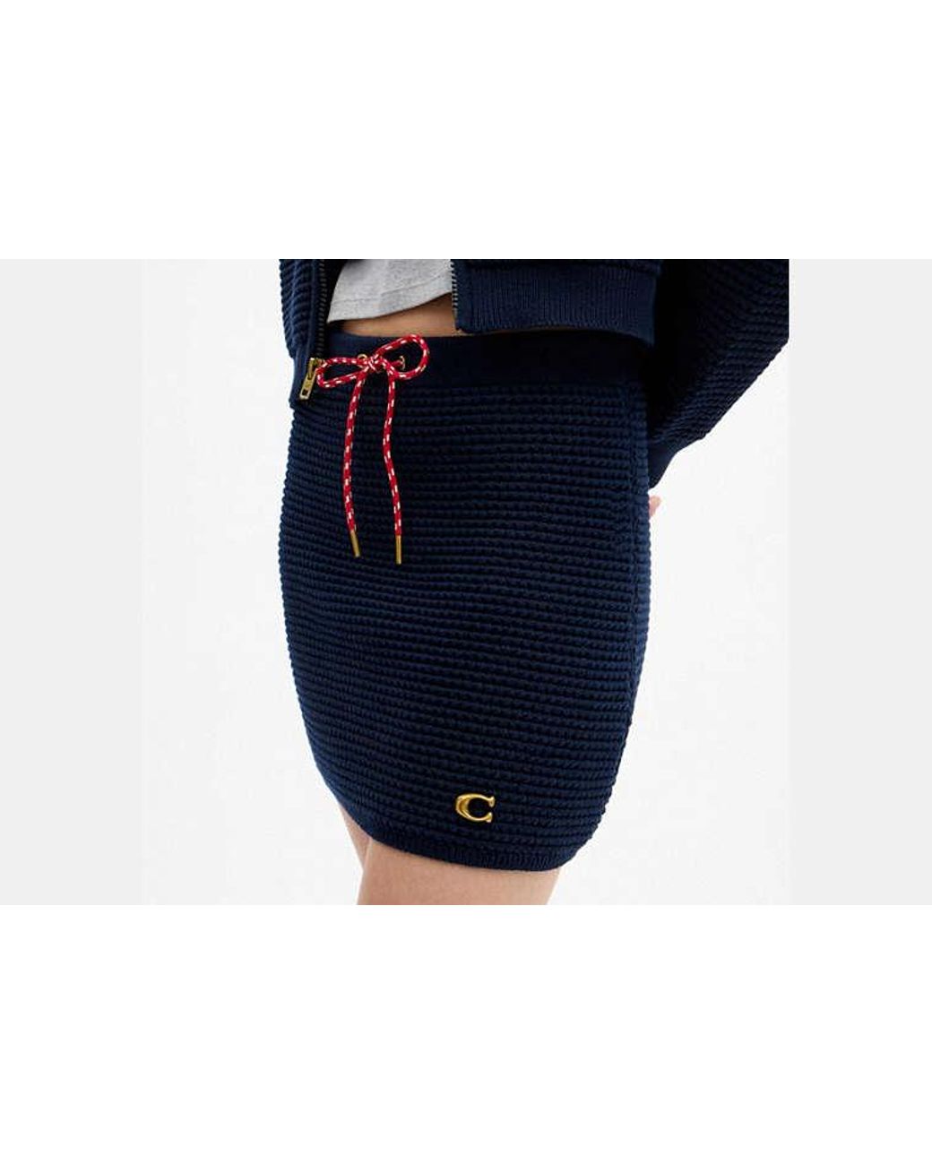 COACH Black Textured Knit Skirt