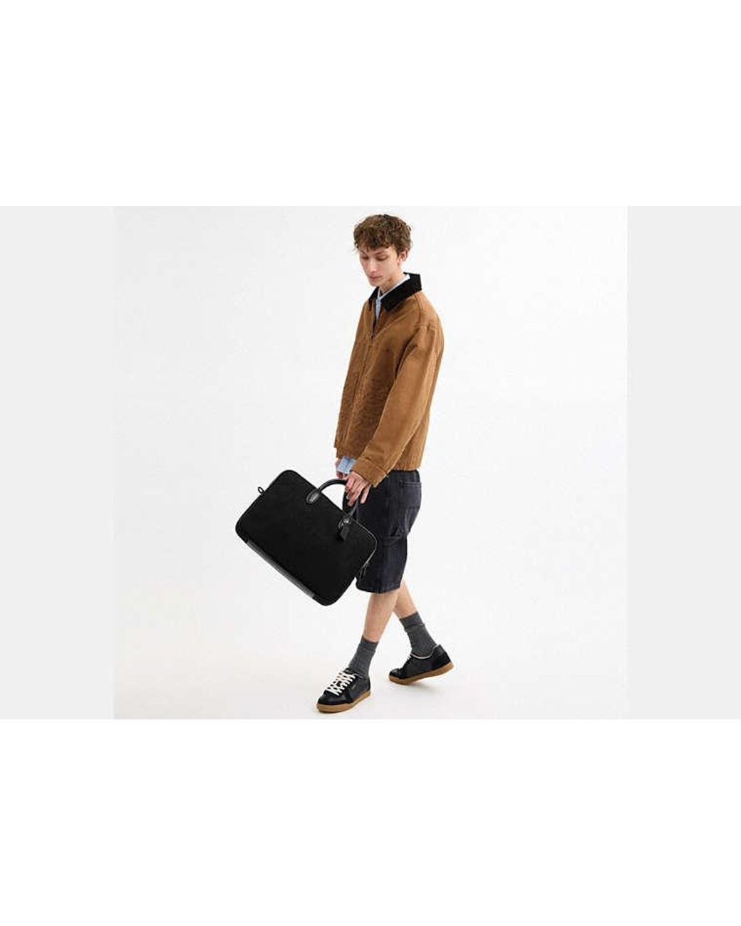 COACH Black Theo Work Bag for men