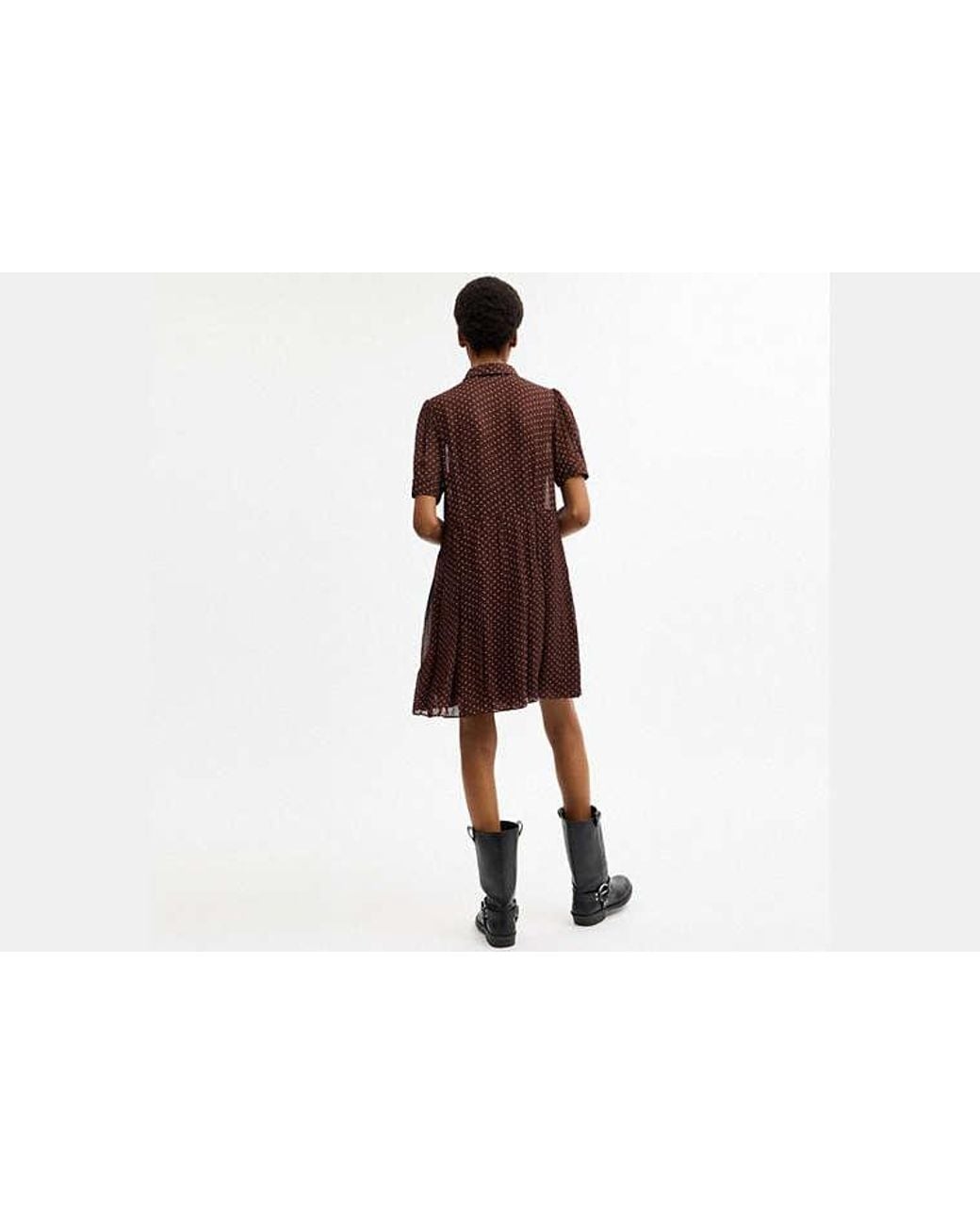 COACH Black Printed Shirt Dress