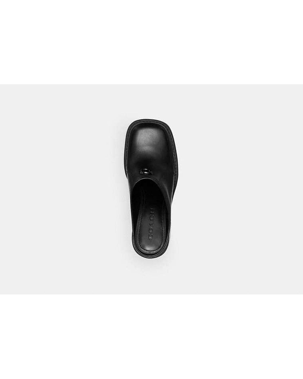 COACH Black Sculpted C Heeled Mule
