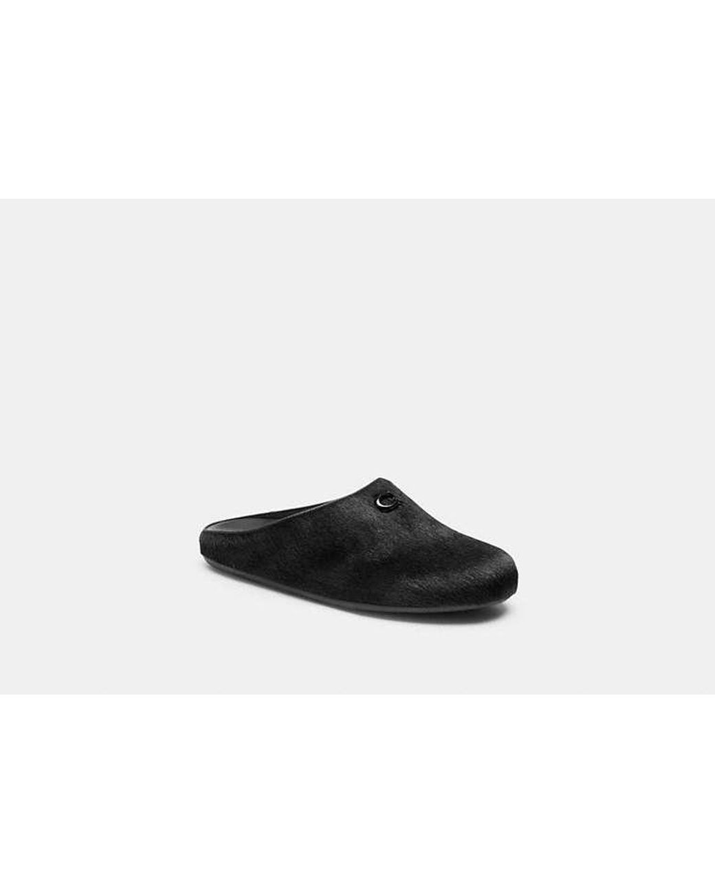 COACH Black Sculpted C Soft Mule Shoes