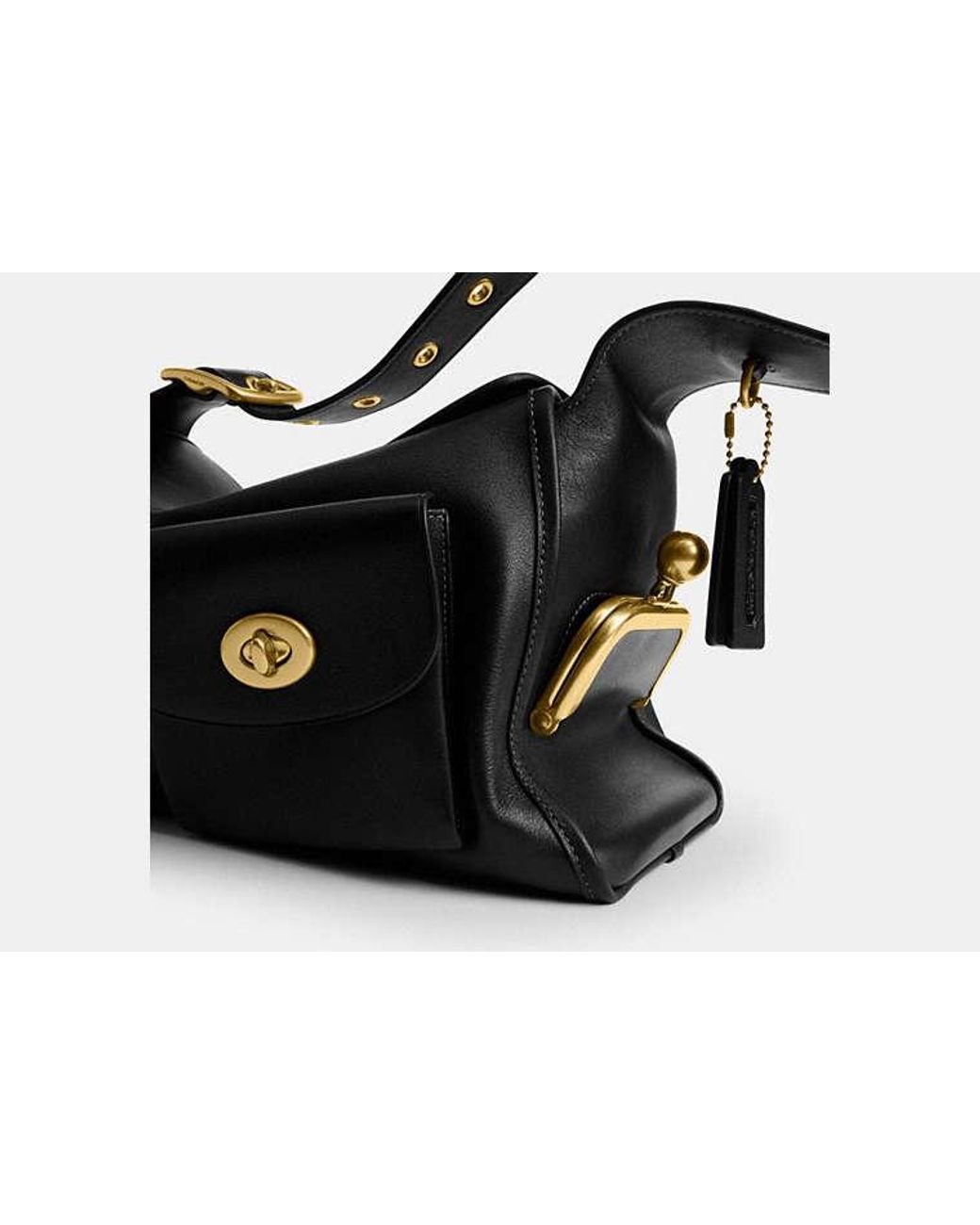 COACH Black Turnlock Haversack Bag