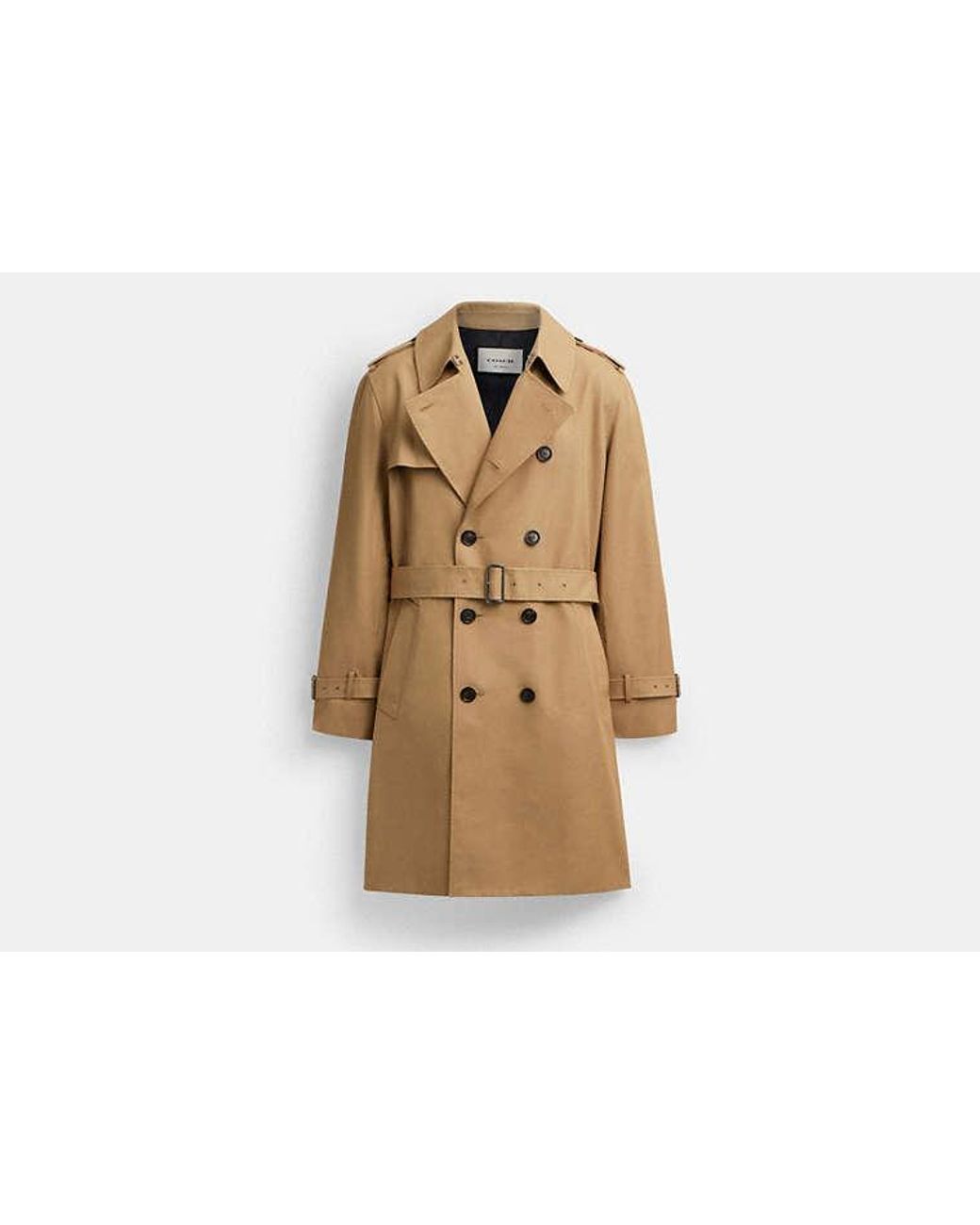 COACH Cotton Polyester Trench Coat in Natural for Men Lyst