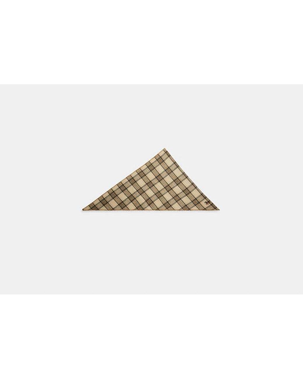 COACH Black Reversible Plaid Triangle Scarf