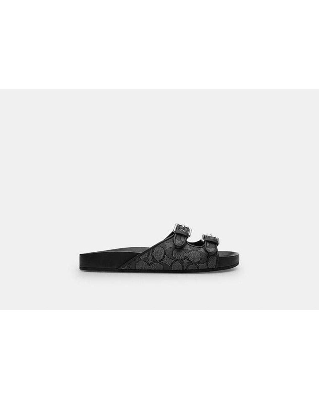 COACH Black Two Band Buckle Sandal