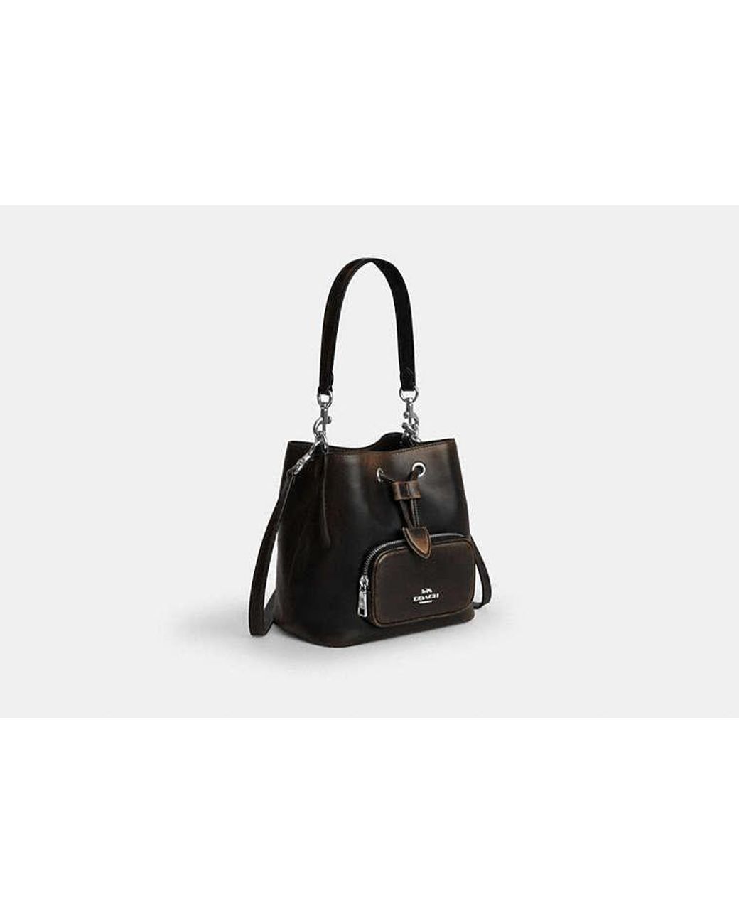 COACH Black Rowan Bucket Bag With Pocket