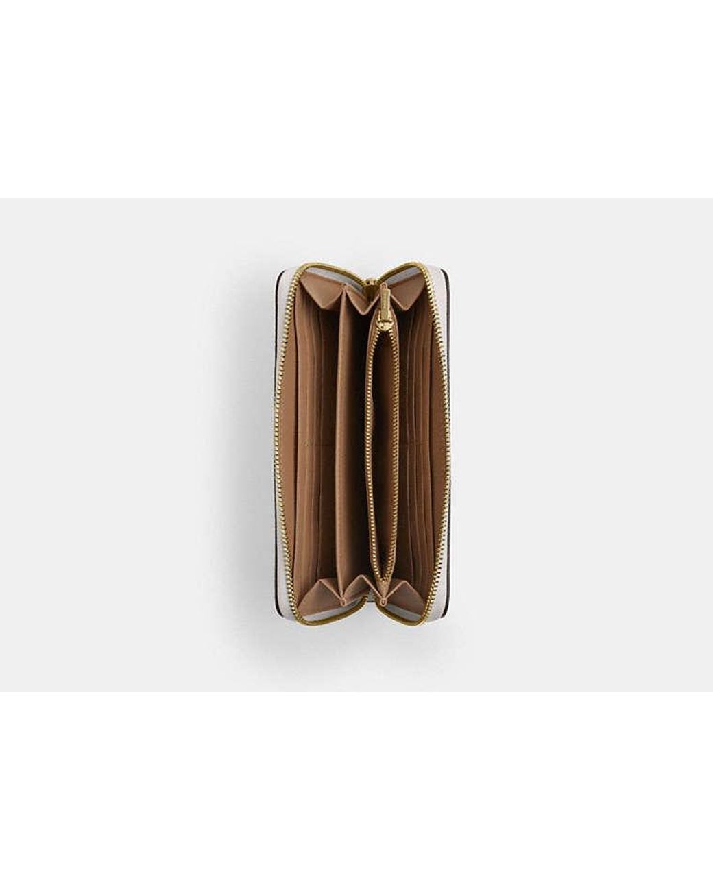 COACH Black Long Zip Around Wallet In Signature Canvas