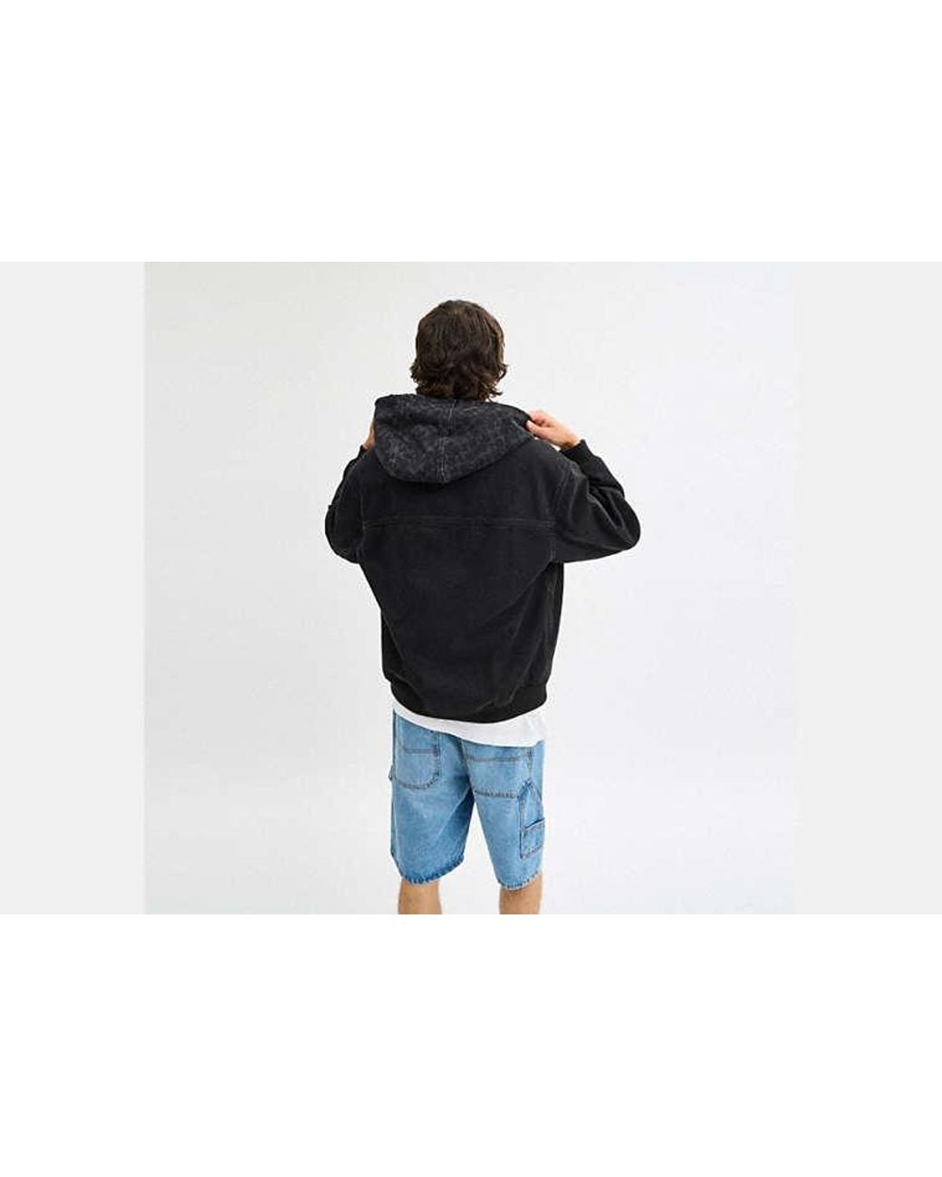 COACH Black Signature Denim Zip Jacket for men