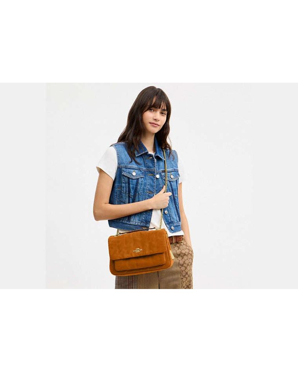 COACH Black Elodie Crossbody Bag With Quilting
