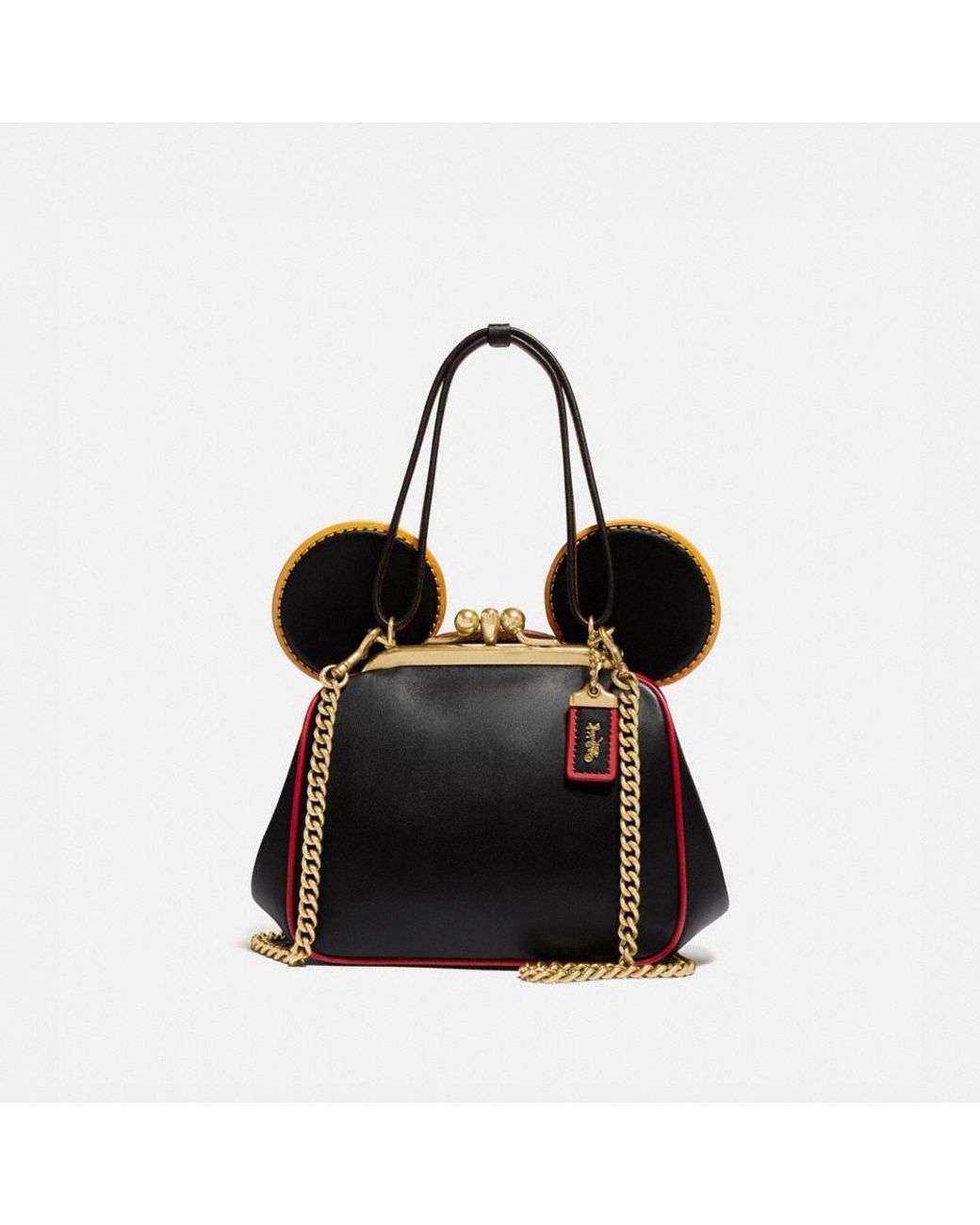 COACH Disney Mickey Mouse X Keith Haring Kisslock Bag in Black | Lyst