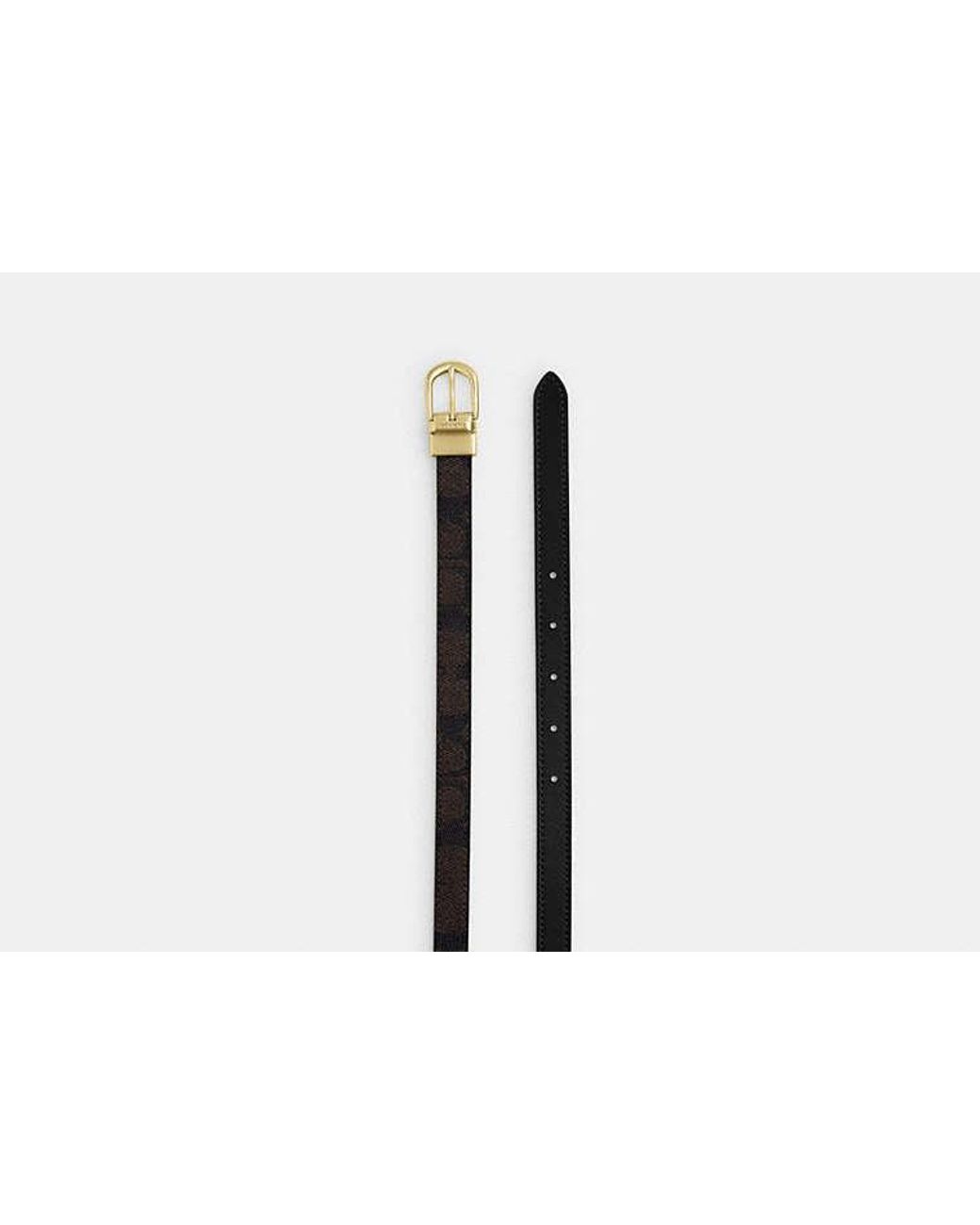 COACH Black Reversible Signature Canvas Leather Belt