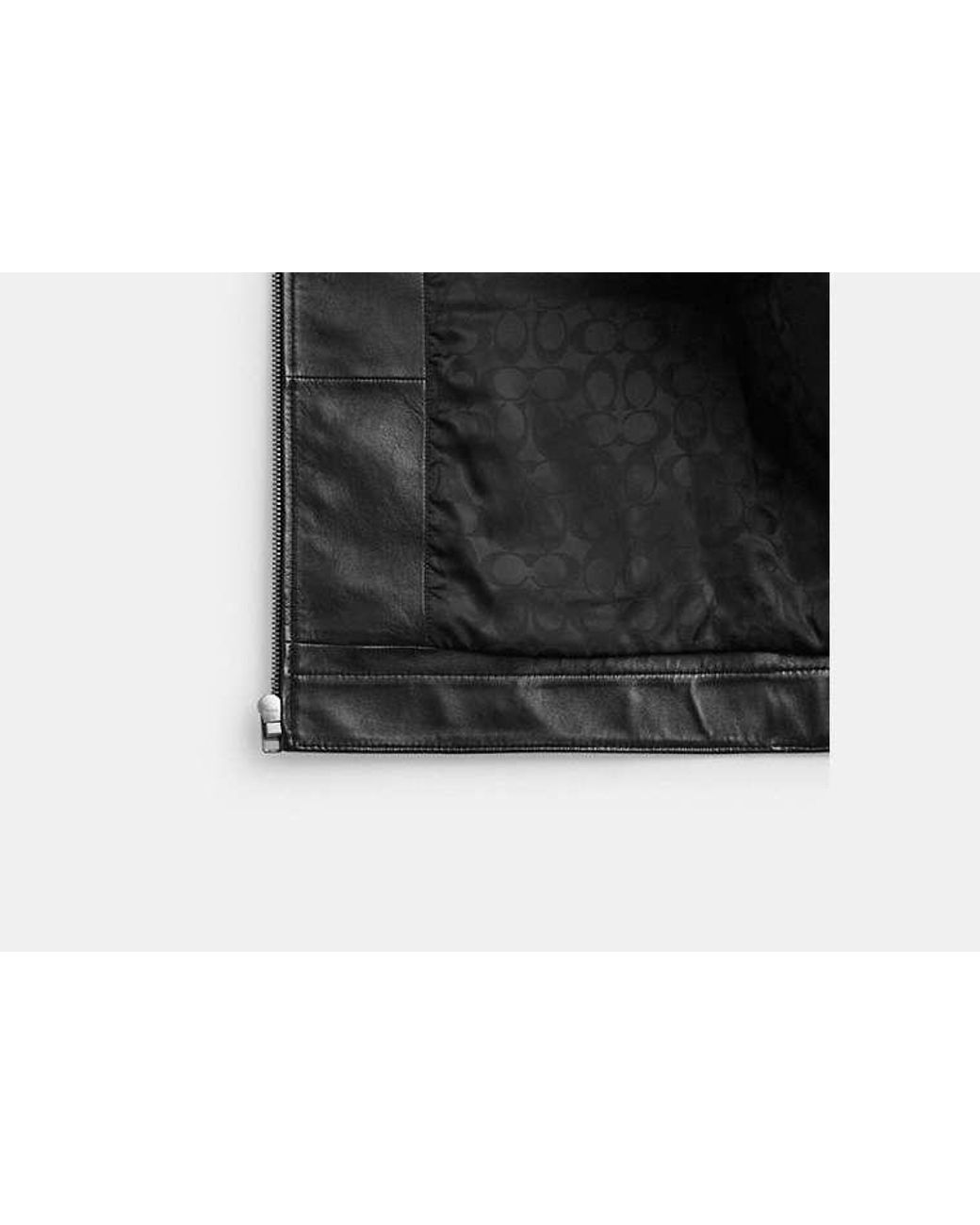 COACH Black Heritage C Lightweight Leather Jacket for men