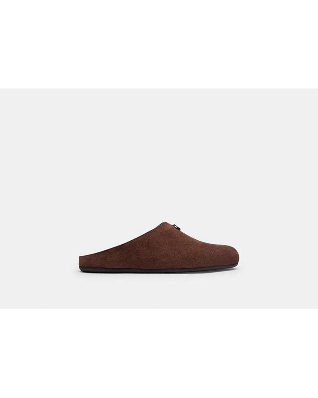 COACH Brown Sculpted C Soft Mule Shoes