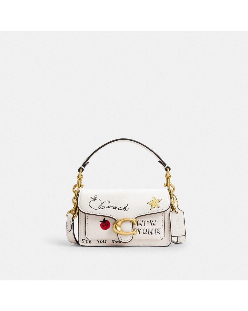 COACH タビーバッグ 12 スケッチプリント Coach Sketch Print Tabby 12 Leather Bag