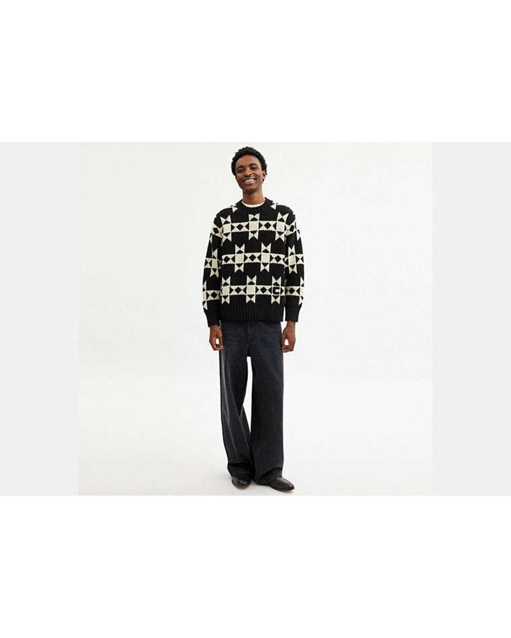 COACH Black Jacquard Sweater for men