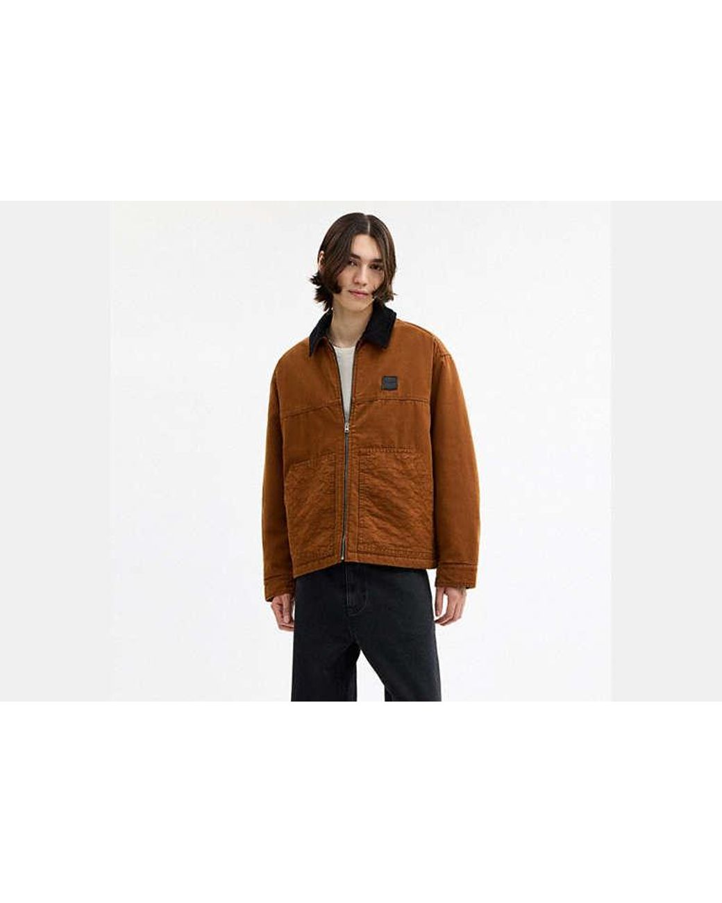 COACH Brown Work Jacket With Quilted Lining for men