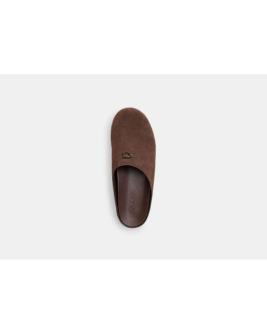 COACH Brown Sculpted C Soft Mule Shoes
