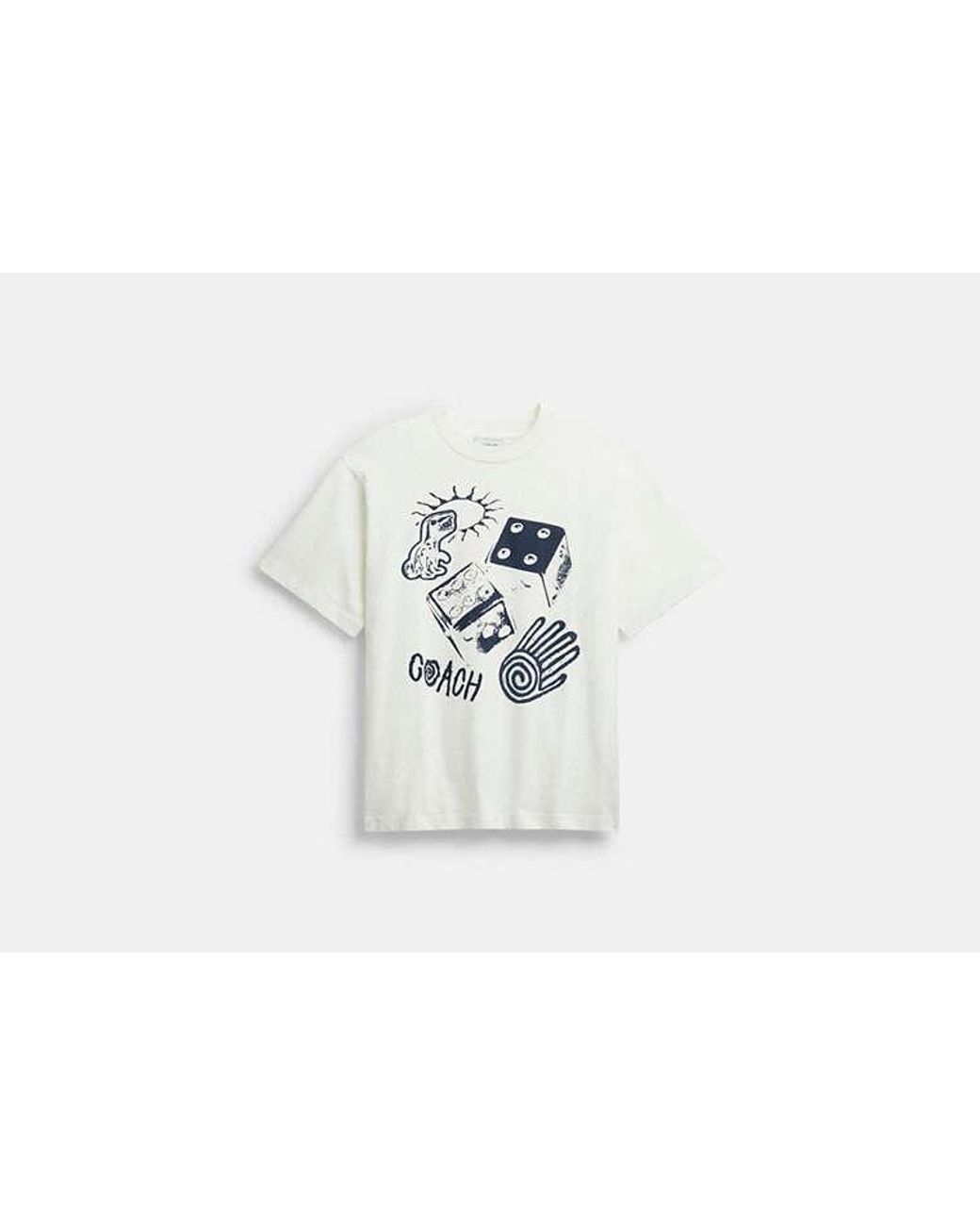 COACH Black Dice Collage Relaxed T-Shirt for men