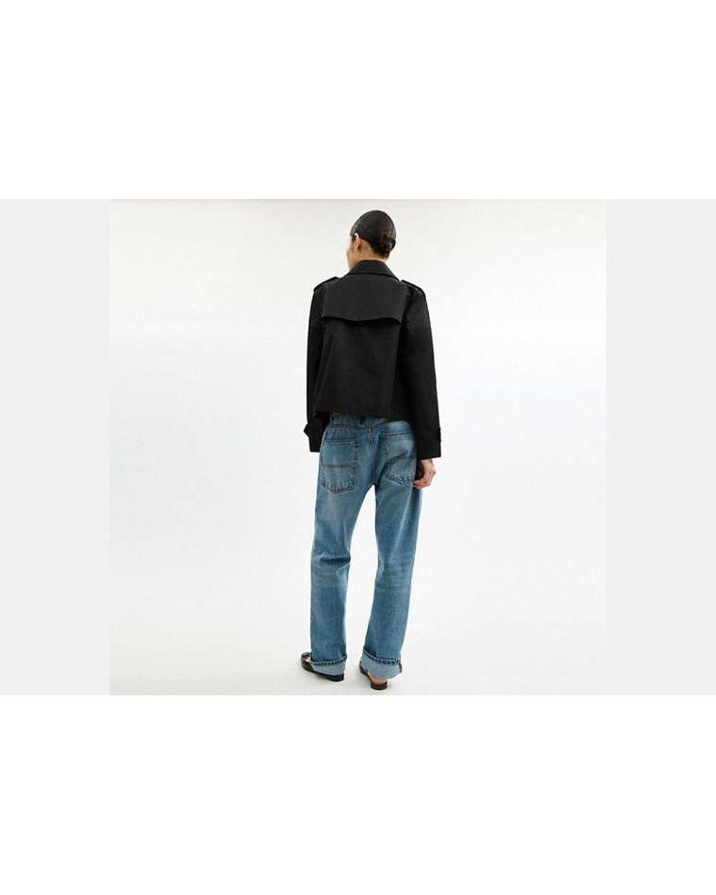 COACH Black Short Trench Coat