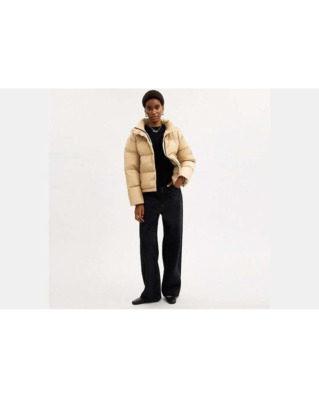 COACH Natural Short Puffer Jacket
