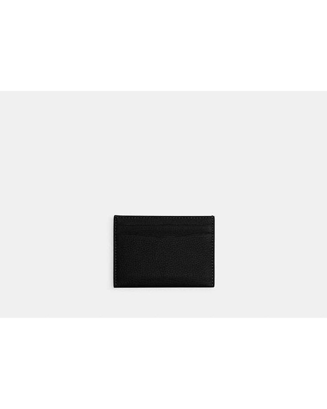 COACH Black Polished Pebble Leather Essential Card Case Handbags