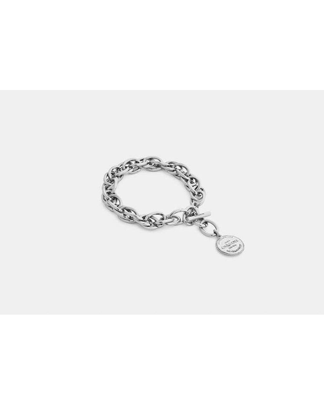 COACH Black Statement Coin Chain Bracelet