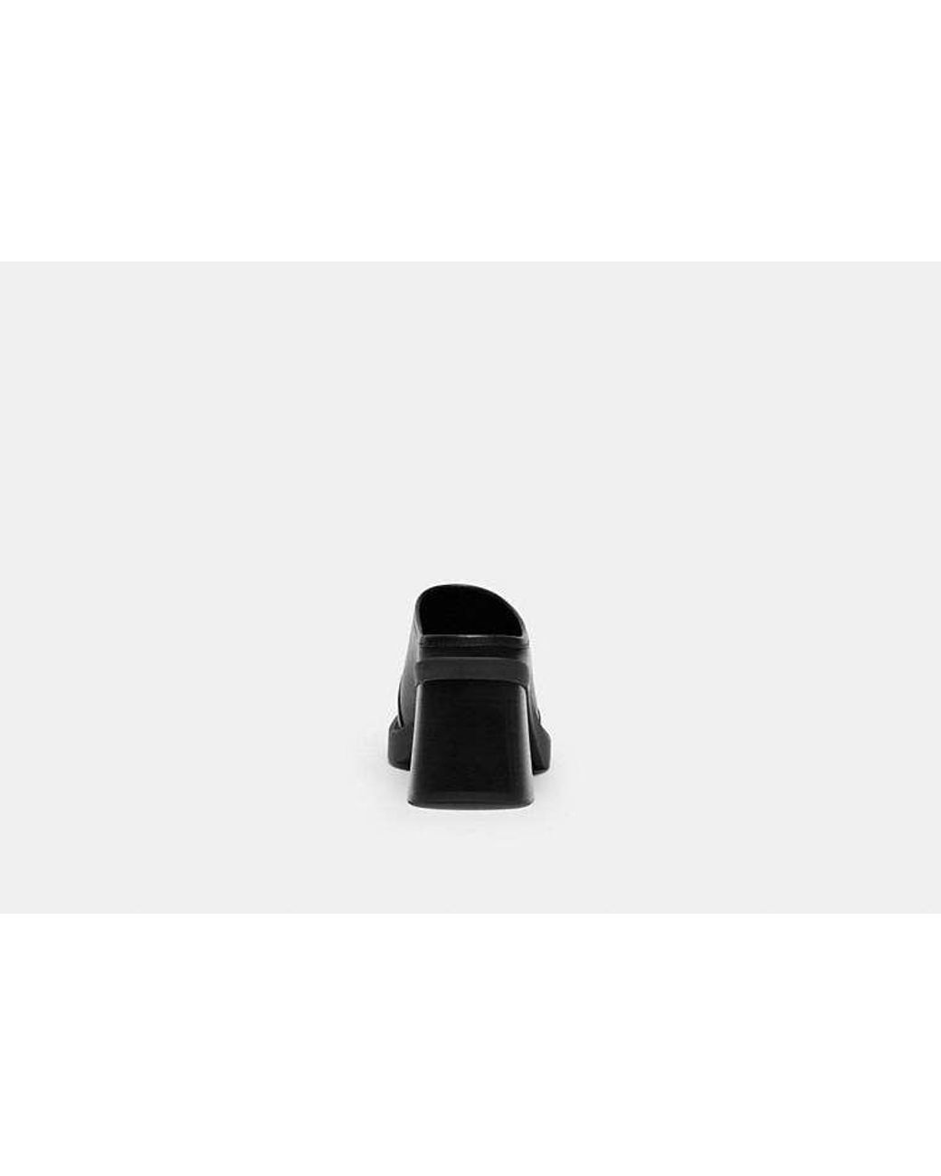 COACH Black Sculpted C Heeled Mule
