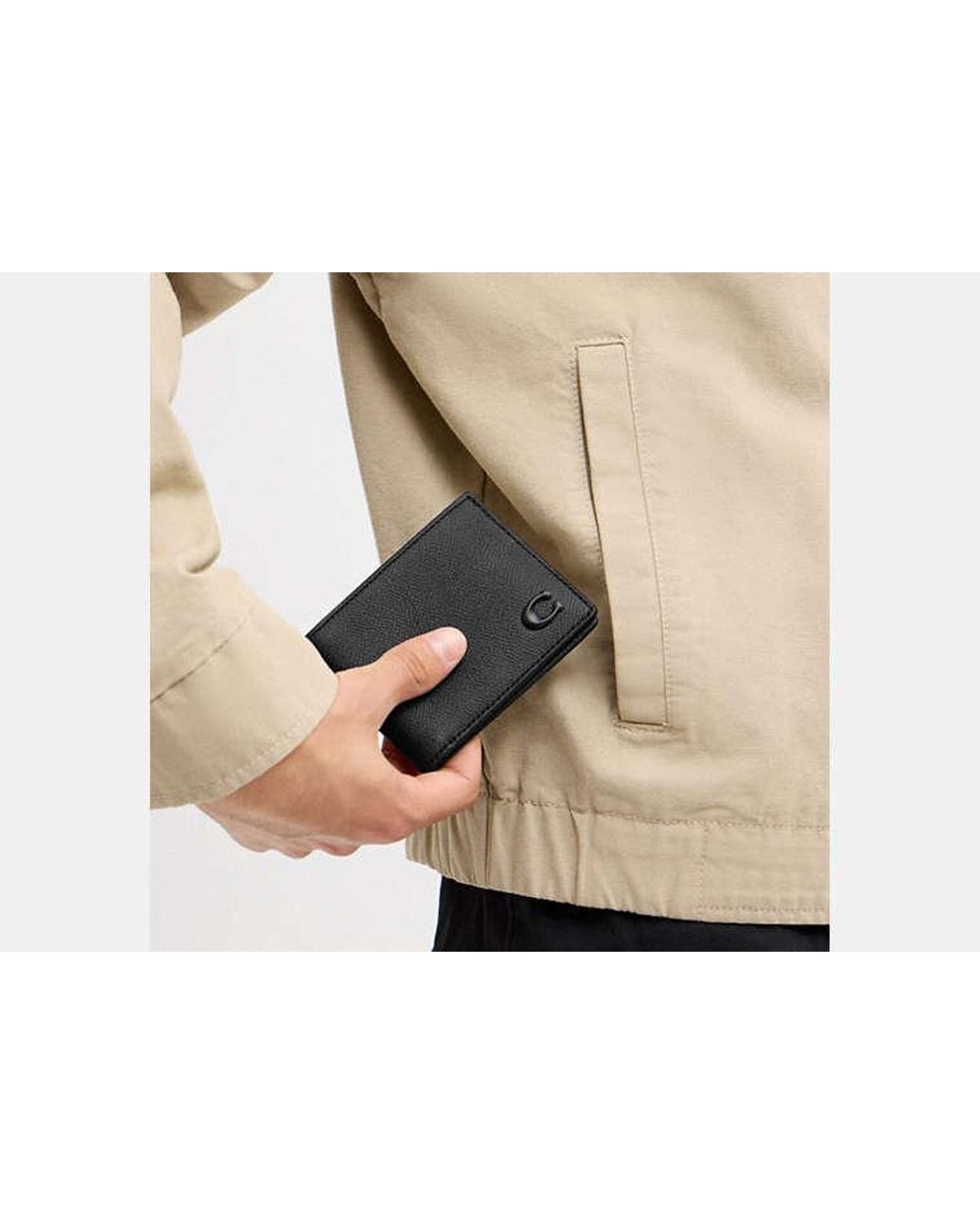 COACH Black Slim Billfold Wallet for men
