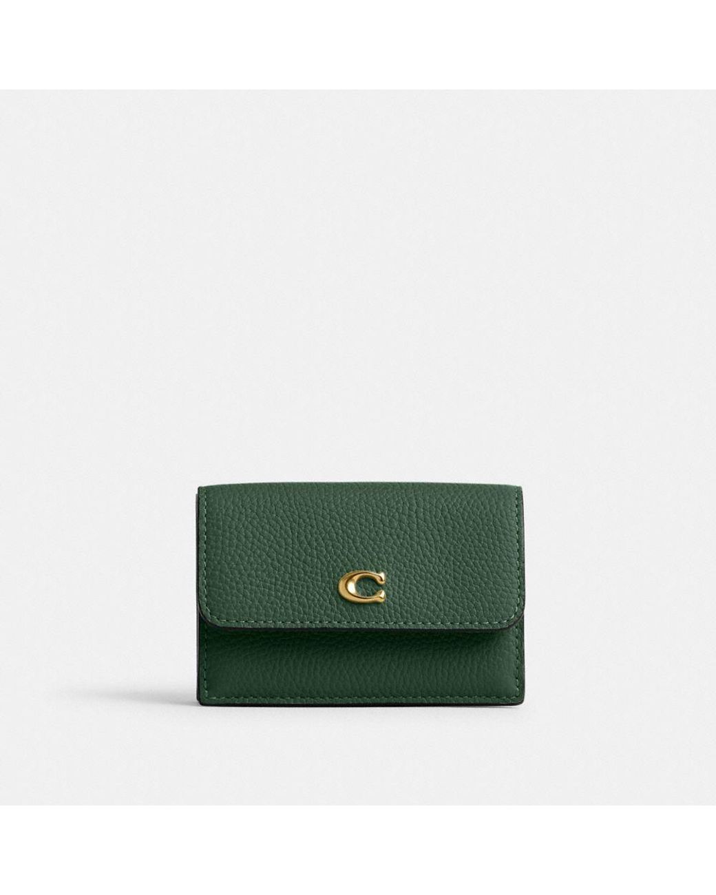 COACH Essential Mini Trifold Wallet in Green | Lyst