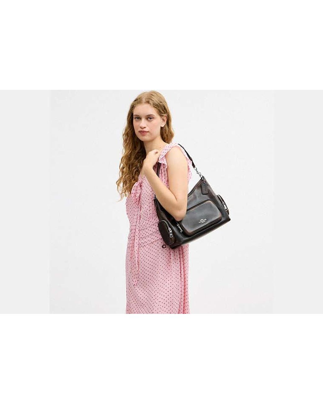 COACH Black Laurel Shoulder Bag With Pockets