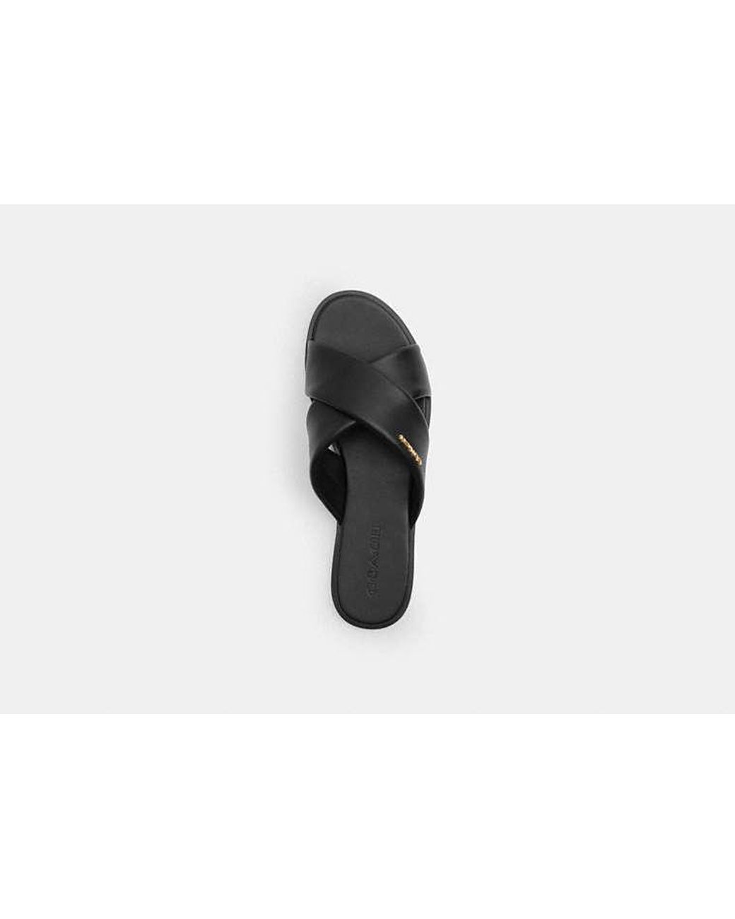 COACH Black Link Criss Cross Slide