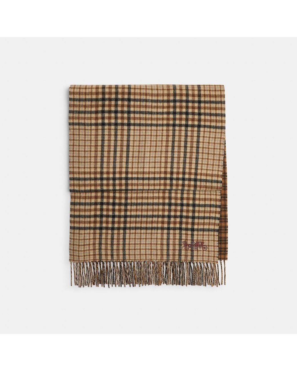 COACH Metallic Reversible Plaid Muffler