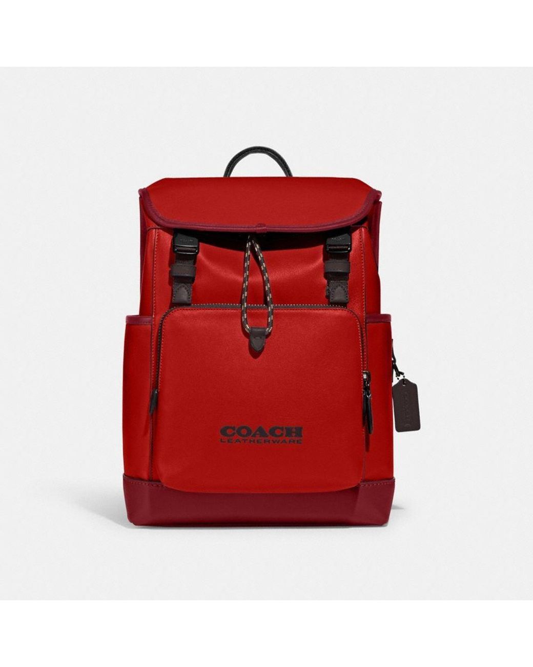 COACH League Flap Backpack In Colorblock in Red for Men Lyst