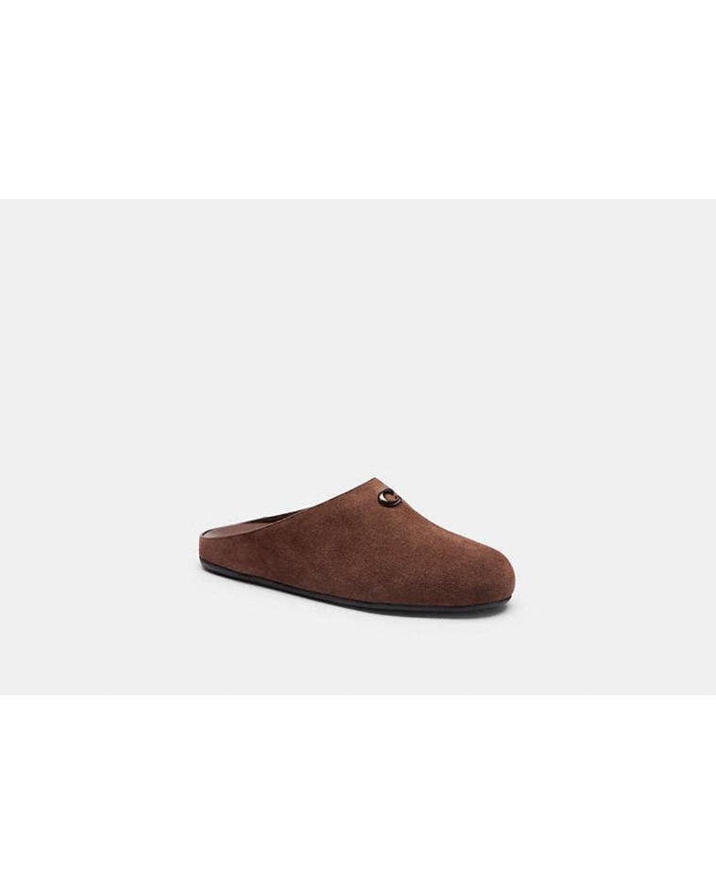 COACH Brown Sculpted C Soft Mule Shoes