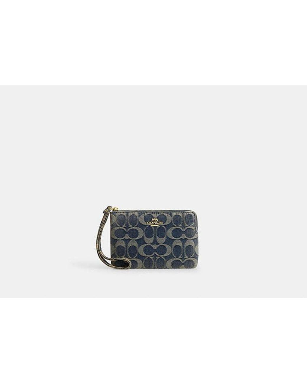 COACH Black Corner Zip Wristlet
