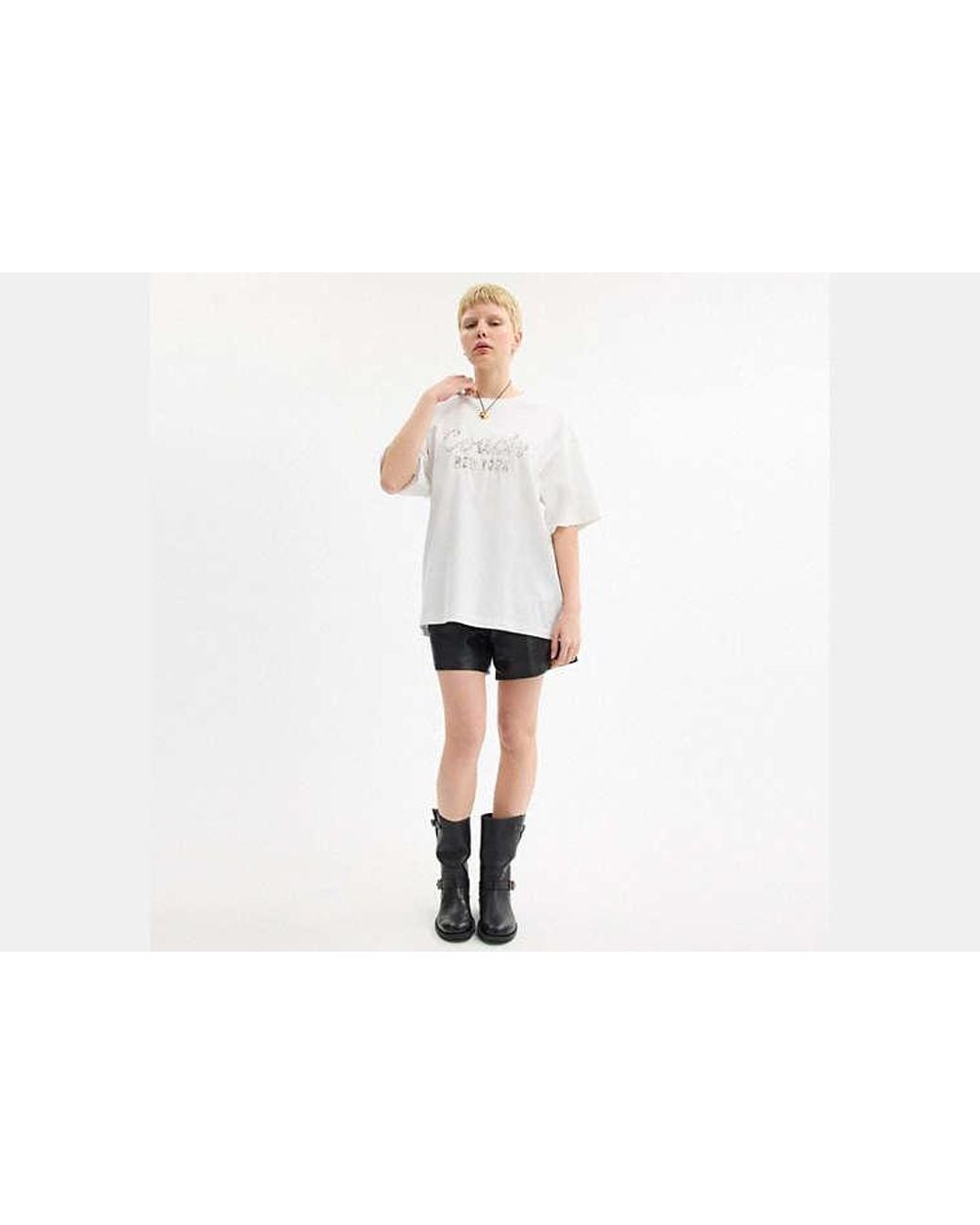 COACH Black Cursive Embroidered T-Shirt