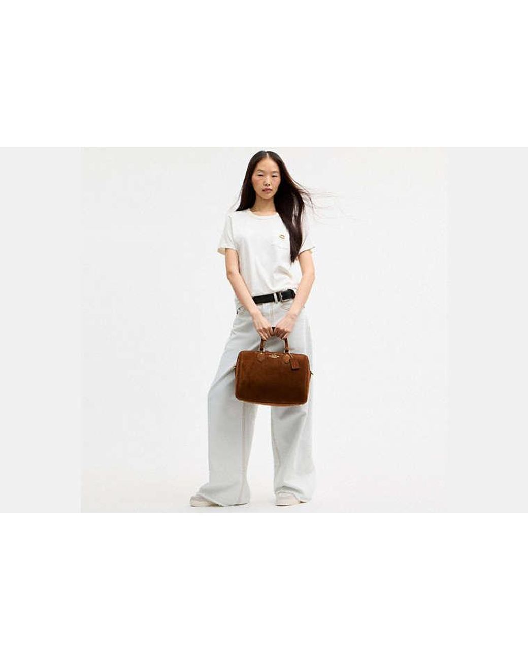 COACH Brown Rowan Large Satchel Bag