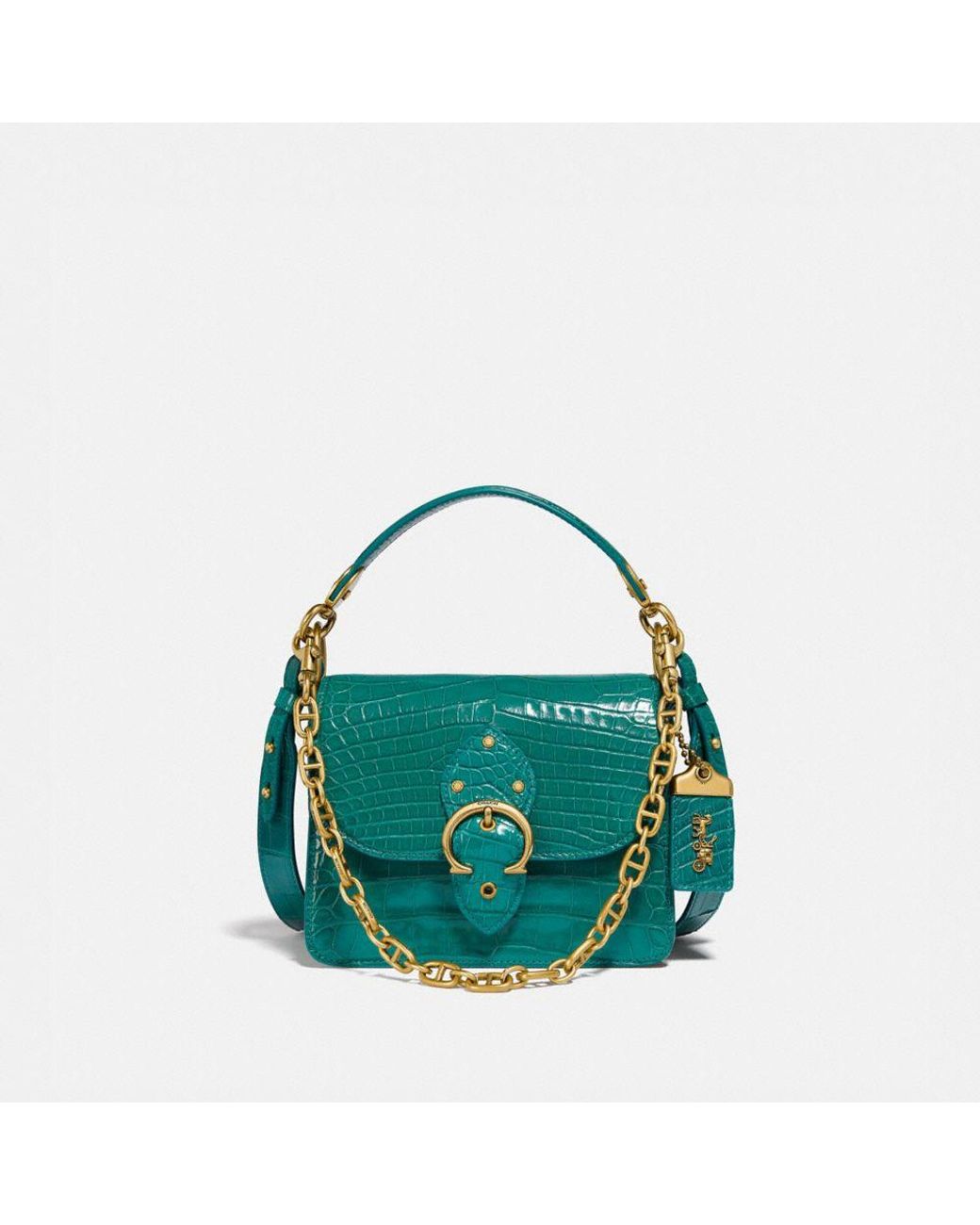 COACH Beat Shoulder Bag 18 In Alligator in Green Lyst