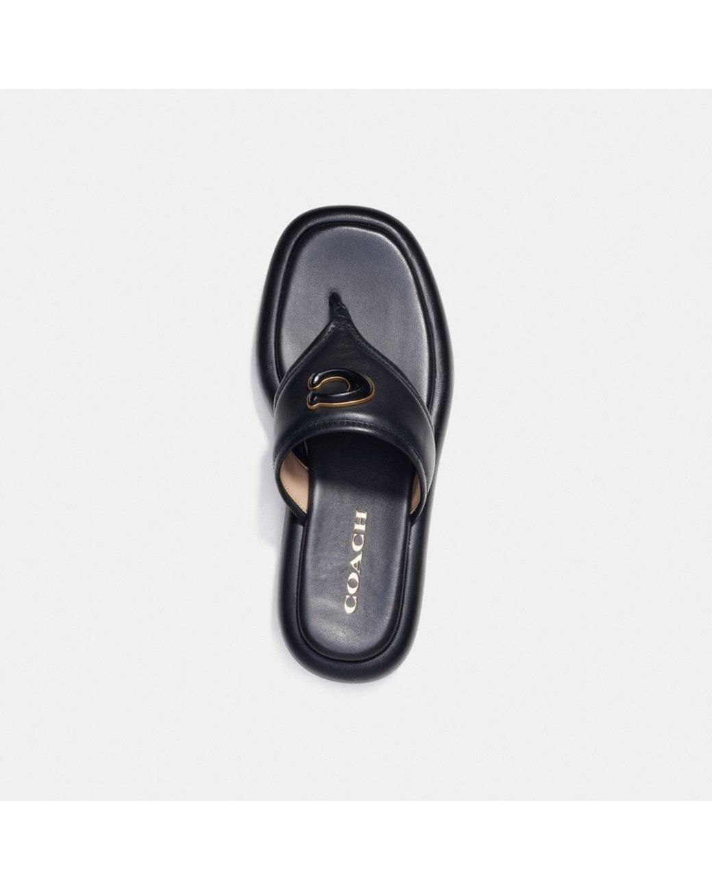 Coach black store thong sandals