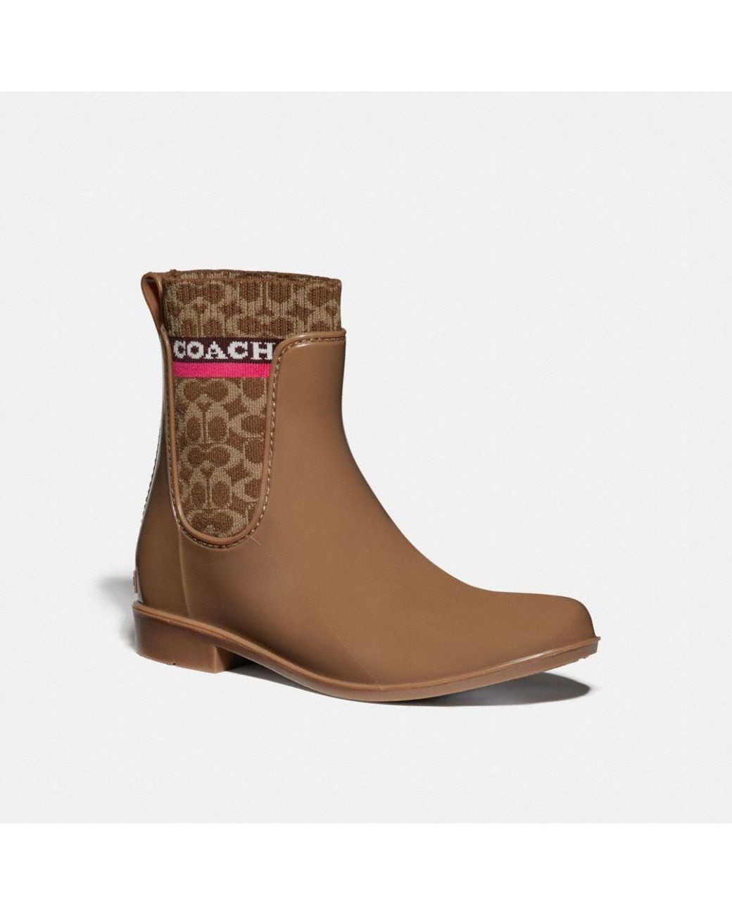 COACH Rivington Rain Bootie in Brown Lyst