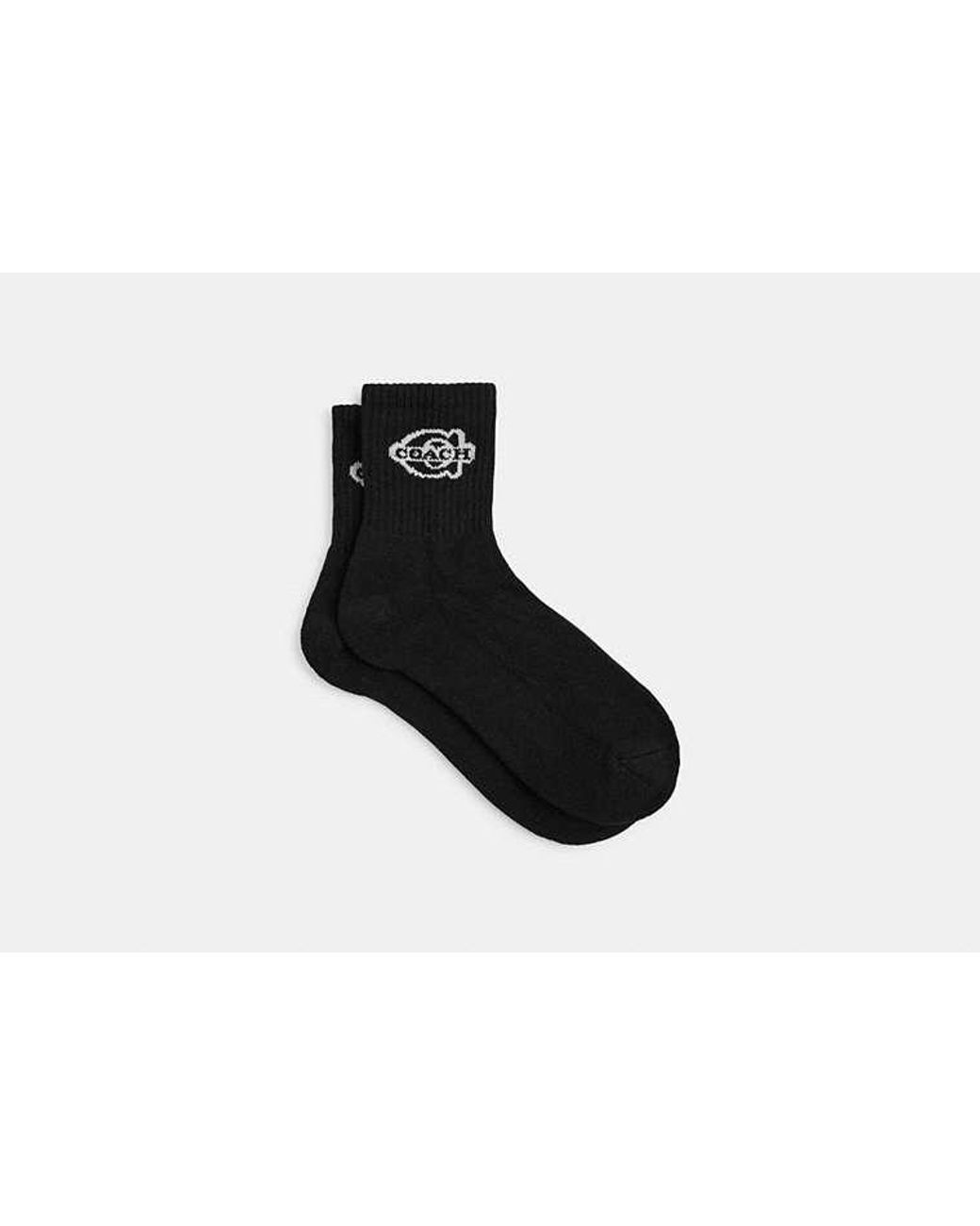 COACH Black Soho Quarter Crew Socks