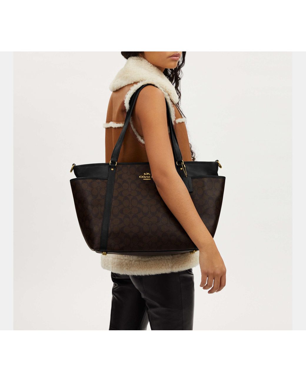 Black coach sales diaper bag
