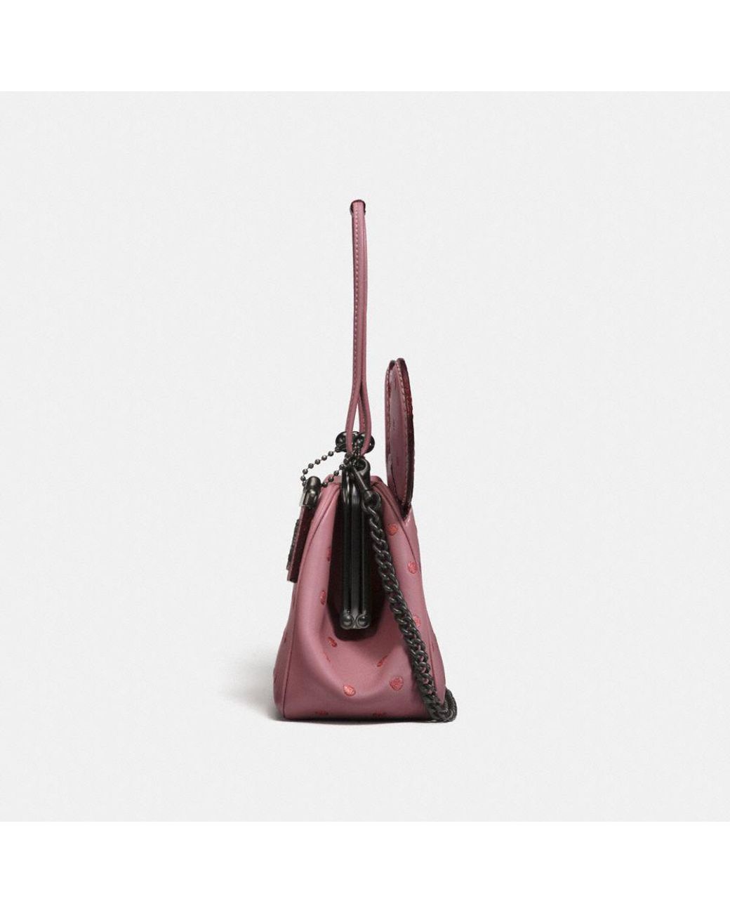 COACH Leather Minnie Mouse Kisslock Bag 