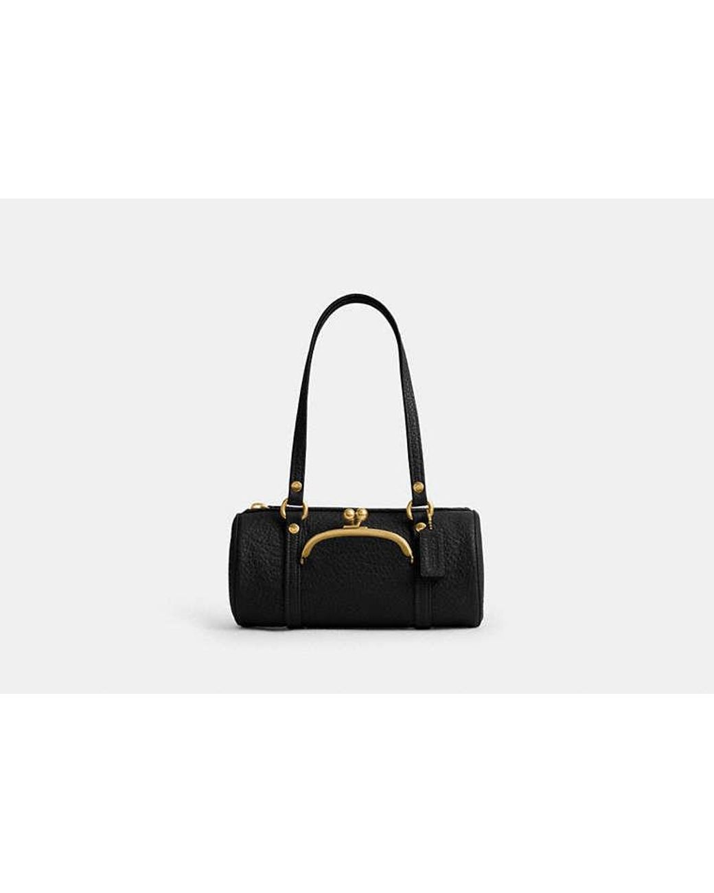 COACH Black Kisslock Barrel Bag 28