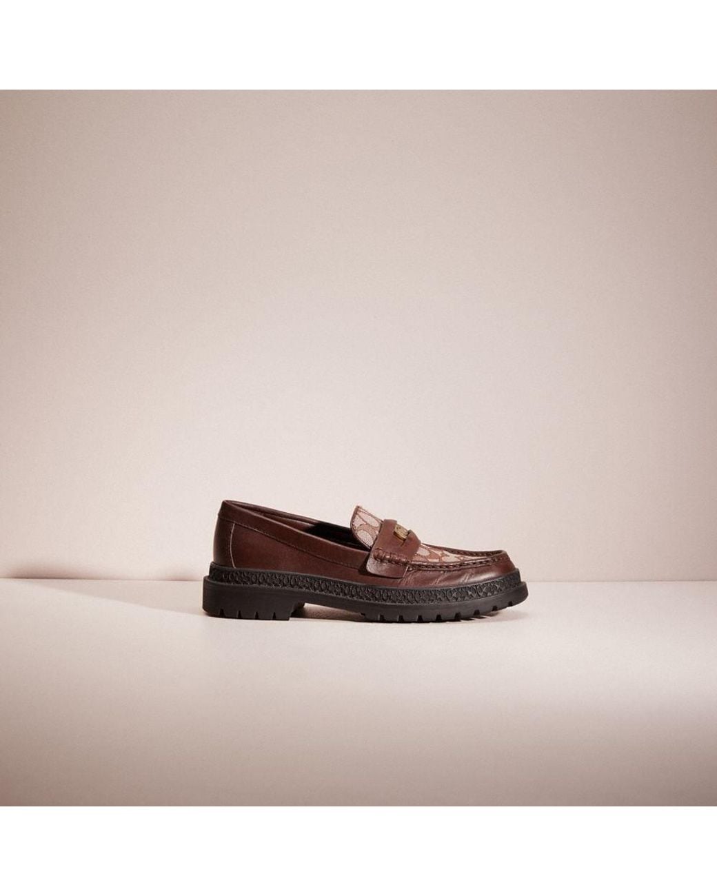 COACH Mens Casual Cooper Loafer With Signature Jacquard And Signature Coin Color Black Size 7 main image 1