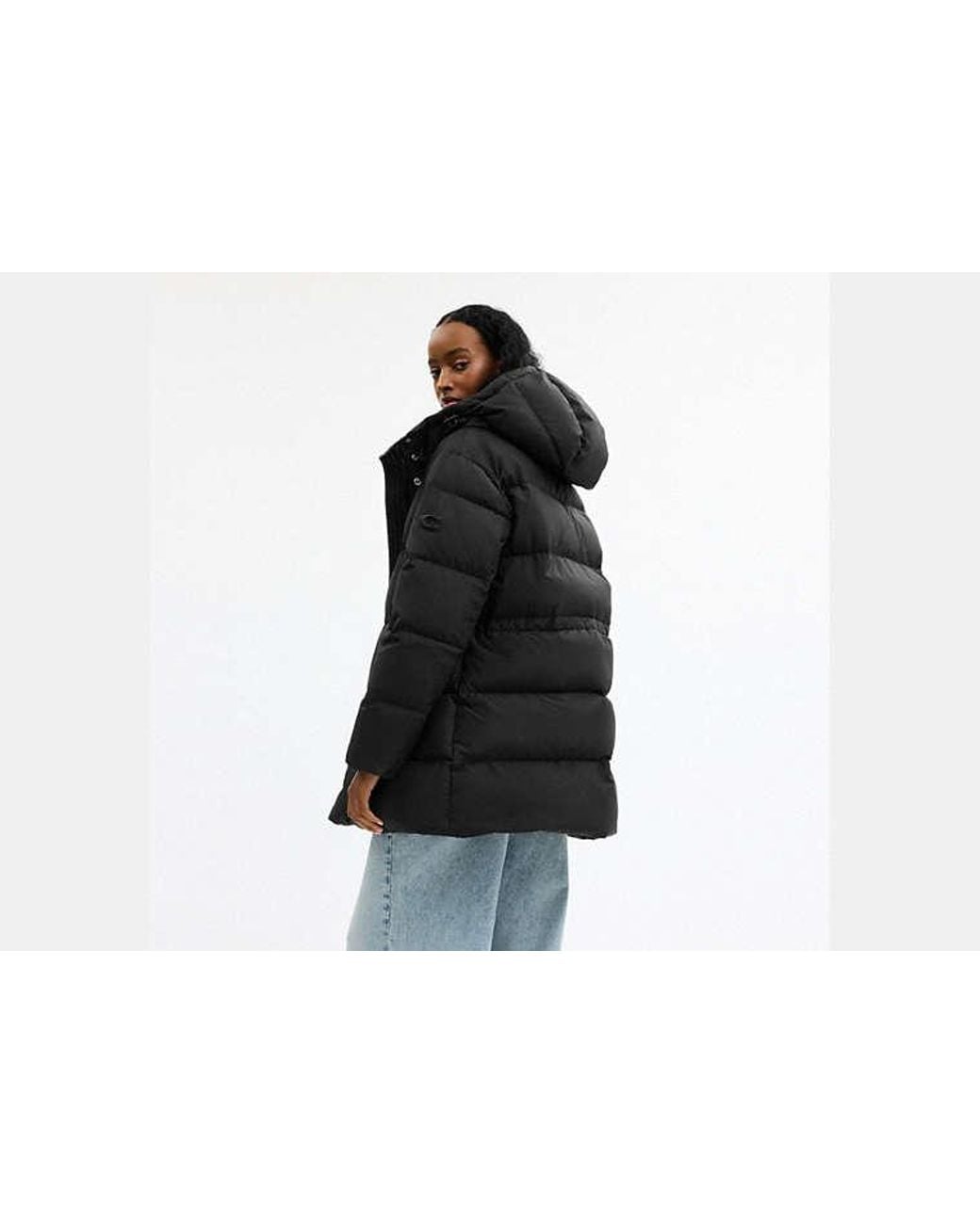 COACH Black Mid Puffer Jacket