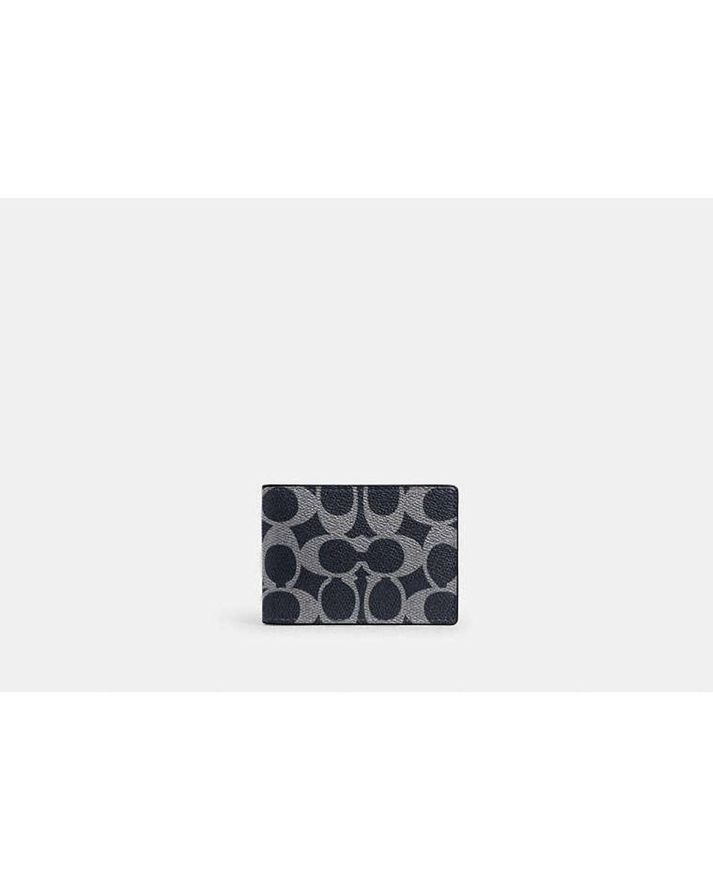 COACH Black Compact Billfold Wallet for men