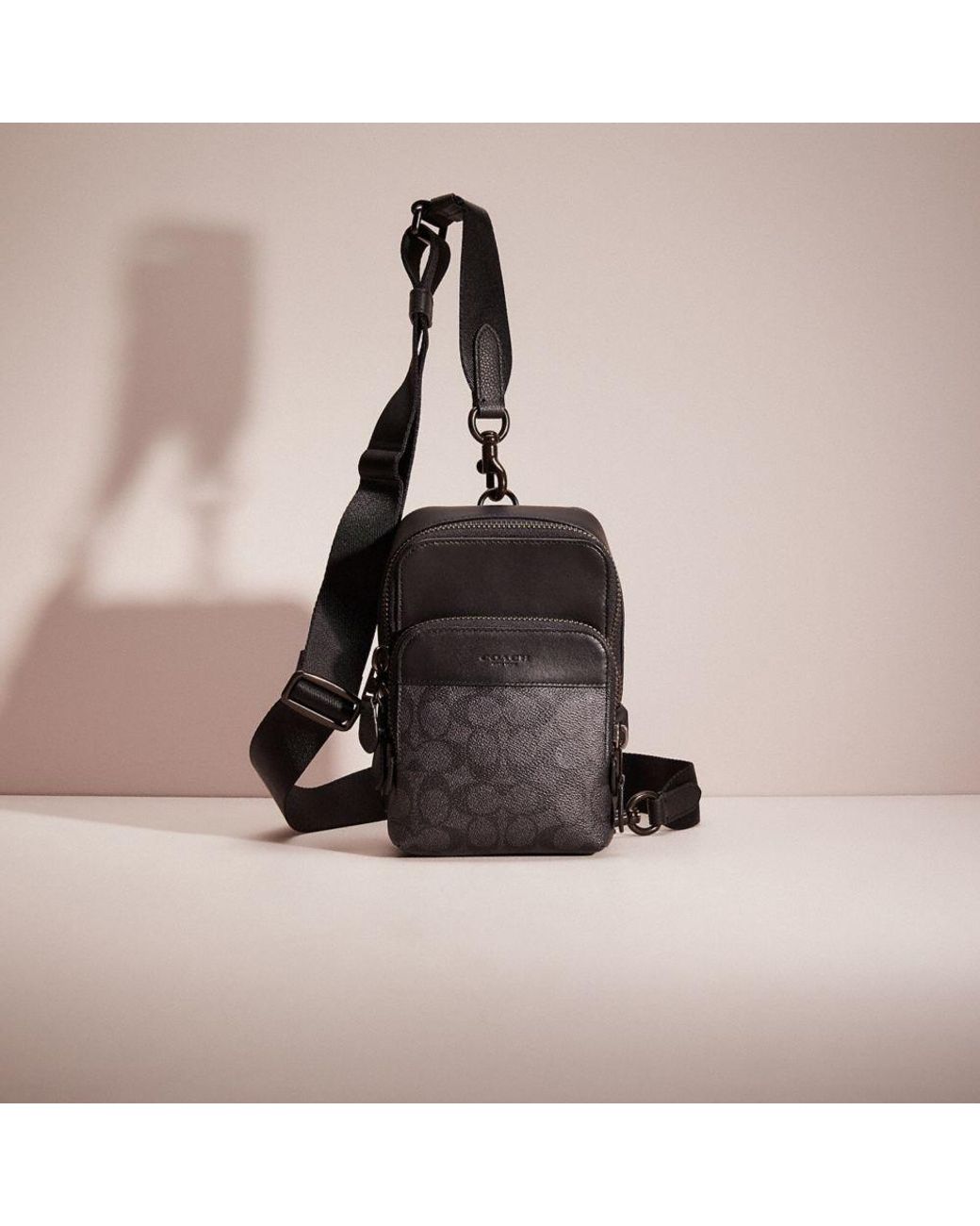 COACH Restored Gotham Sling Pack 13 In Signature Canvas in Black for ...