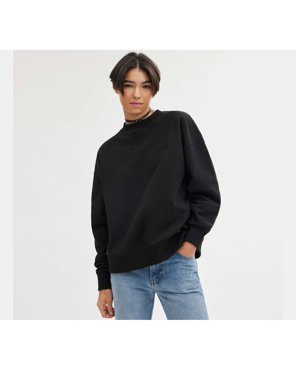 COACH Black Essential Crewneck Top