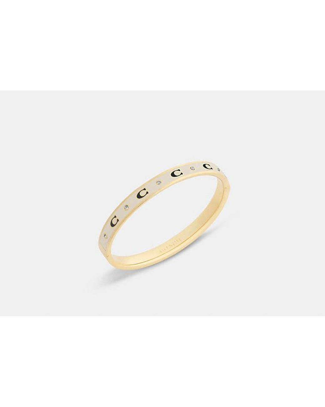 COACH Black Repeated C Hinged Bangle